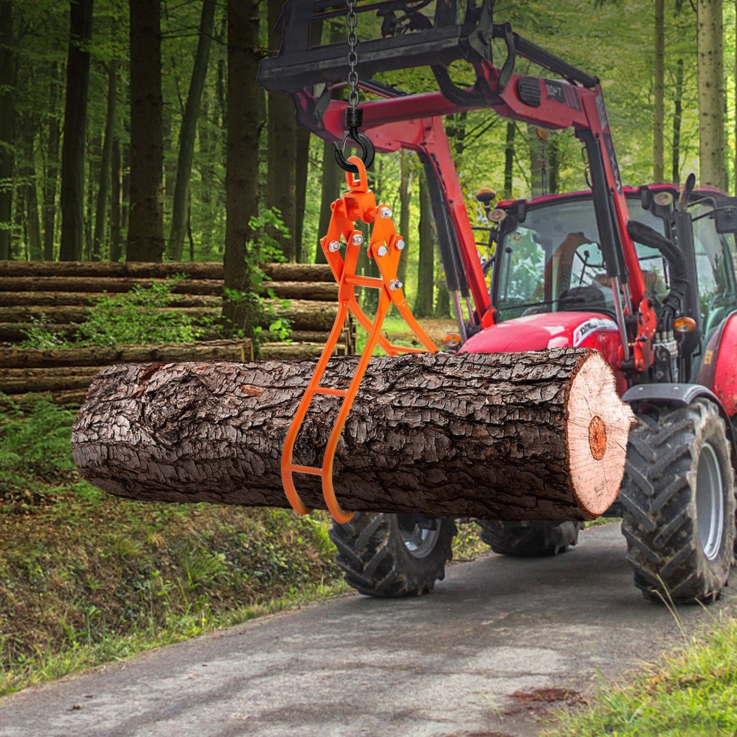 Timber Claw Hook, 36 inch 4 Claw Log Grapple for Logging Tongs, Swivel Steel Log Lifting Tongs, Eagle Claws Design with 3307 lbs/1500 kg Loading Capacity for Tractors, ATVs, Trucks, Forklifts