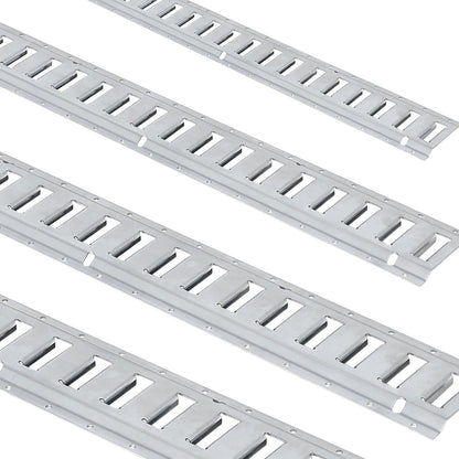 E Track Tie-Down Rail Kit, 24PCS 1524 mm E-Tracks Set Includes 8 Steel Rails & 8 O-Rings & 8 Tie-Offs with D-Ring, Versatile Trailer Securing Accessories for Cargo Motorcycles Bikes, 816 kg Load