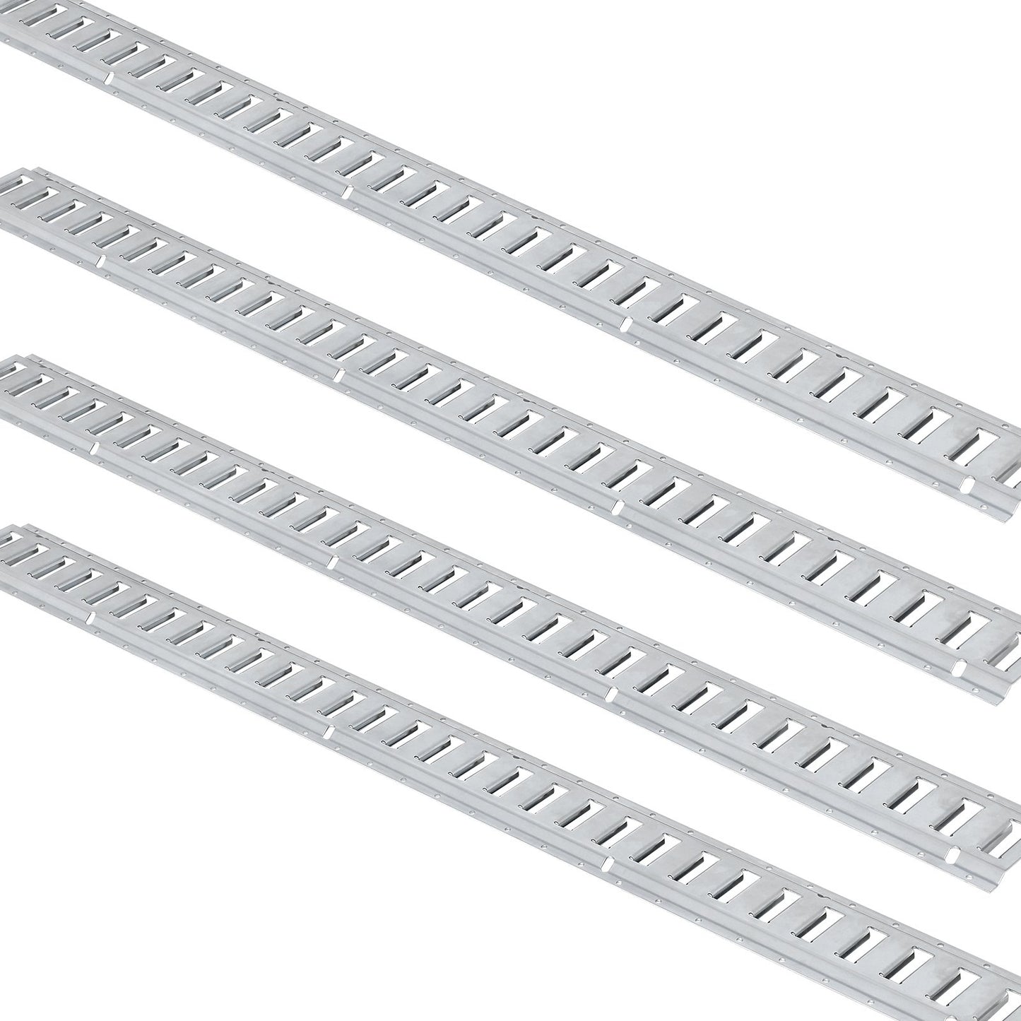 E Track Tie-Down Rail Kit, 24PCS 1524 mm E-Tracks Set Includes 8 Steel Rails & 8 O-Rings & 8 Tie-Offs with D-Ring, Versatile Trailer Securing Accessories for Cargo Motorcycles Bikes, 816 kg Load