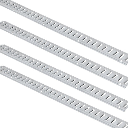 E Track Tie-Down Rail Kit, 24PCS 1524 mm E-Tracks Set Includes 8 Steel Rails & 8 O-Rings & 8 Tie-Offs with D-Ring, Versatile Trailer Securing Accessories for Cargo Motorcycles Bikes, 816 kg Load