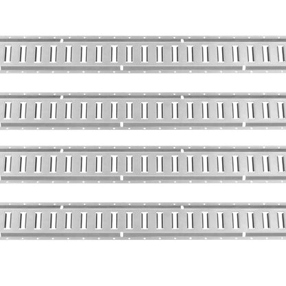 E Track Tie-Down Rail Kit, 24PCS 1524 mm E-Tracks Set Includes 8 Steel Rails & 8 O-Rings & 8 Tie-Offs with D-Ring, Versatile Trailer Securing Accessories for Cargo Motorcycles Bikes, 816 kg Load