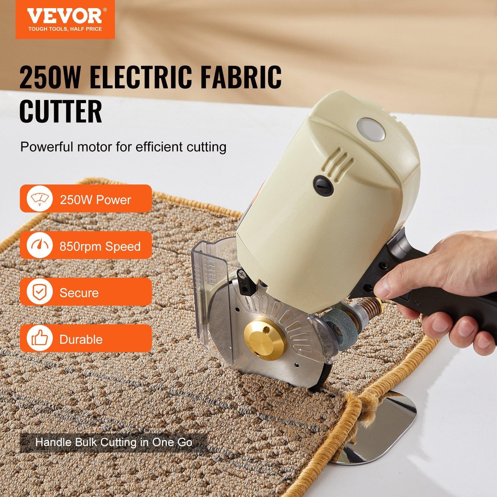 Fabric Cutter, 250W Electric Rotary Fabric Cutting Machine, 1.1" Cutting Thickness, Octagonal Knife, with Replacement Blade and Sharpening Stones, for Multi-Layer Cloth Fabric Leather.