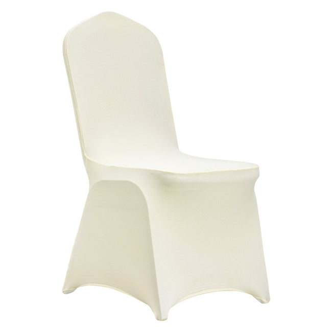 Stretch Spandex Folding Chair Covers, Universal Fitted Chair Cover, Removable Washable Protective Slipcovers, for Wedding, Holiday, Banquet, Party, Celebration, Dining (30PCS Beige) Hover Image
