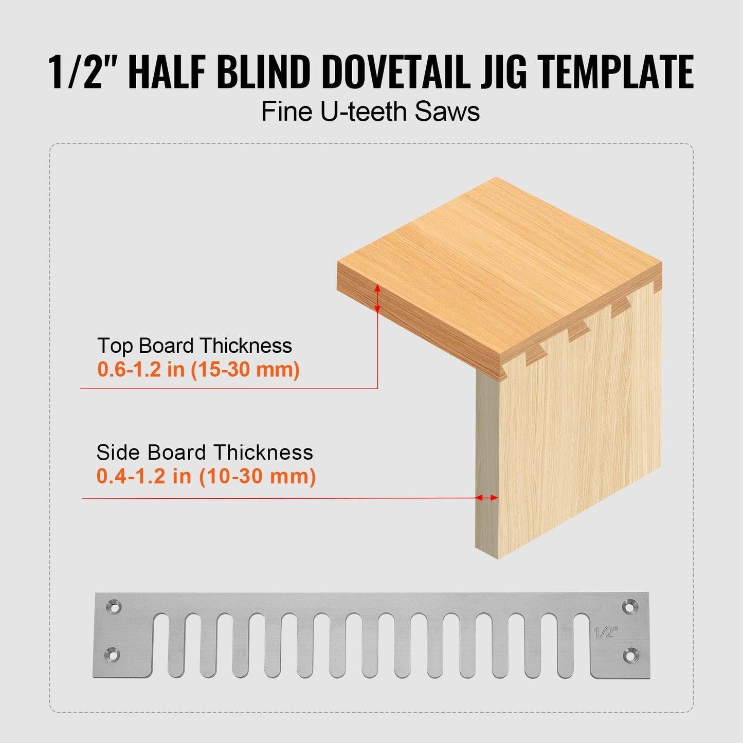 Dovetail Jig, 310 mm Width, Dove Tailing Router Jigs with 4 Router Bits & 6 Templates, Precise Alignment Dove Tail Jig, Mortise and Tenon Woodworking Tools for Furniture & Wood Cabinet Making.