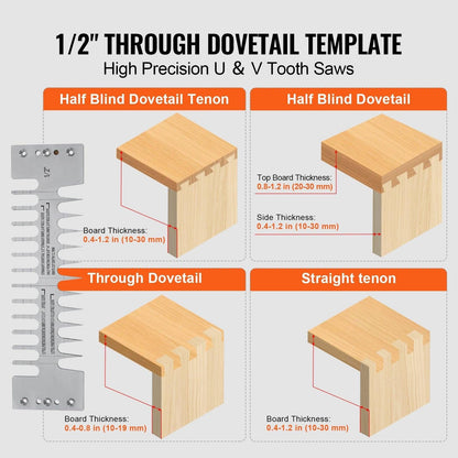 Dovetail Jig, 310 mm Width, Dove Tailing Router Jigs with 4 Router Bits & 6 Templates, Precise Alignment Dove Tail Jig, Mortise and Tenon Woodworking Tools for Furniture & Wood Cabinet Making.