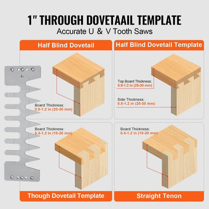 Dovetail Jig, 310 mm Width, Dove Tailing Router Jigs with 4 Router Bits & 6 Templates, Precise Alignment Dove Tail Jig, Mortise and Tenon Woodworking Tools for Furniture & Wood Cabinet Making.