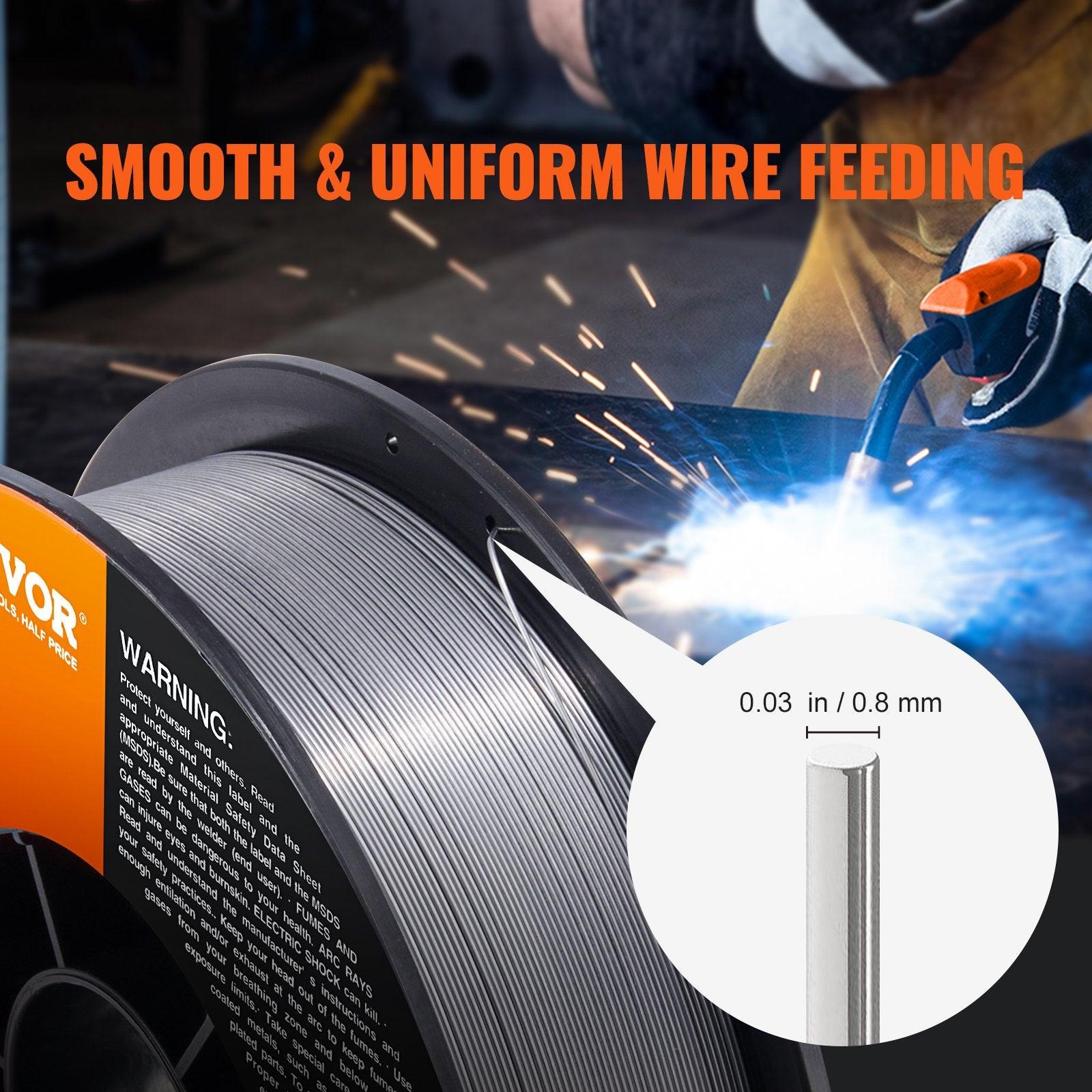 Flux Core Welding Wire, E71T-GS 0.030-inch 10LBS, Gasless Mild Steel MIG Welding Wire with Low Splatter for All Position Arc Welding and Outdoor Use.