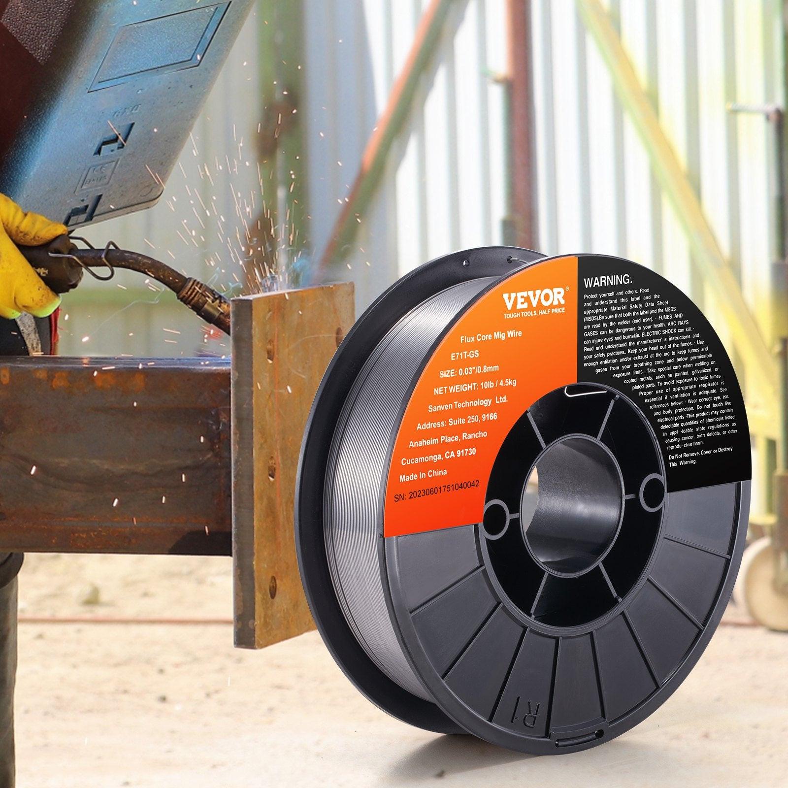 Flux Core Welding Wire, E71T-GS 0.030-inch 10LBS, Gasless Mild Steel MIG Welding Wire with Low Splatter for All Position Arc Welding and Outdoor Use.
