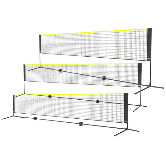 Badminton Net, Height Adjustable Volleyball Net, 17ft Wide Foldable Pickleball Net, Portable Easy Setup Tennis Net Set with Poles, Stand and Carry Bag, for Kids Backyard Game Indoor Outdoor Use.