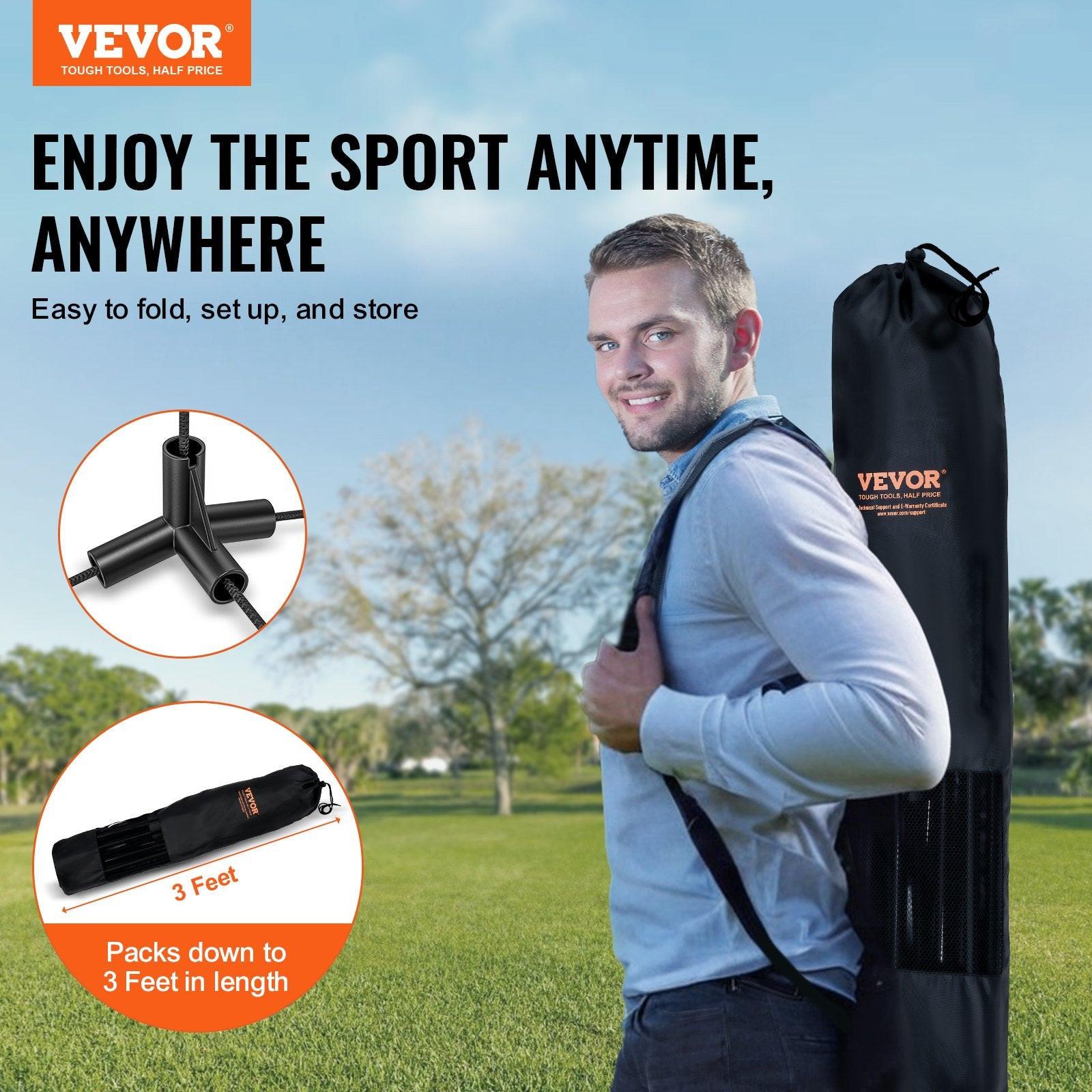 Badminton Net, Height Adjustable Volleyball Net, 17ft Wide Foldable Pickleball Net, Portable Easy Setup Tennis Net Set with Poles, Stand and Carry Bag, for Kids Backyard Game Indoor Outdoor Use.