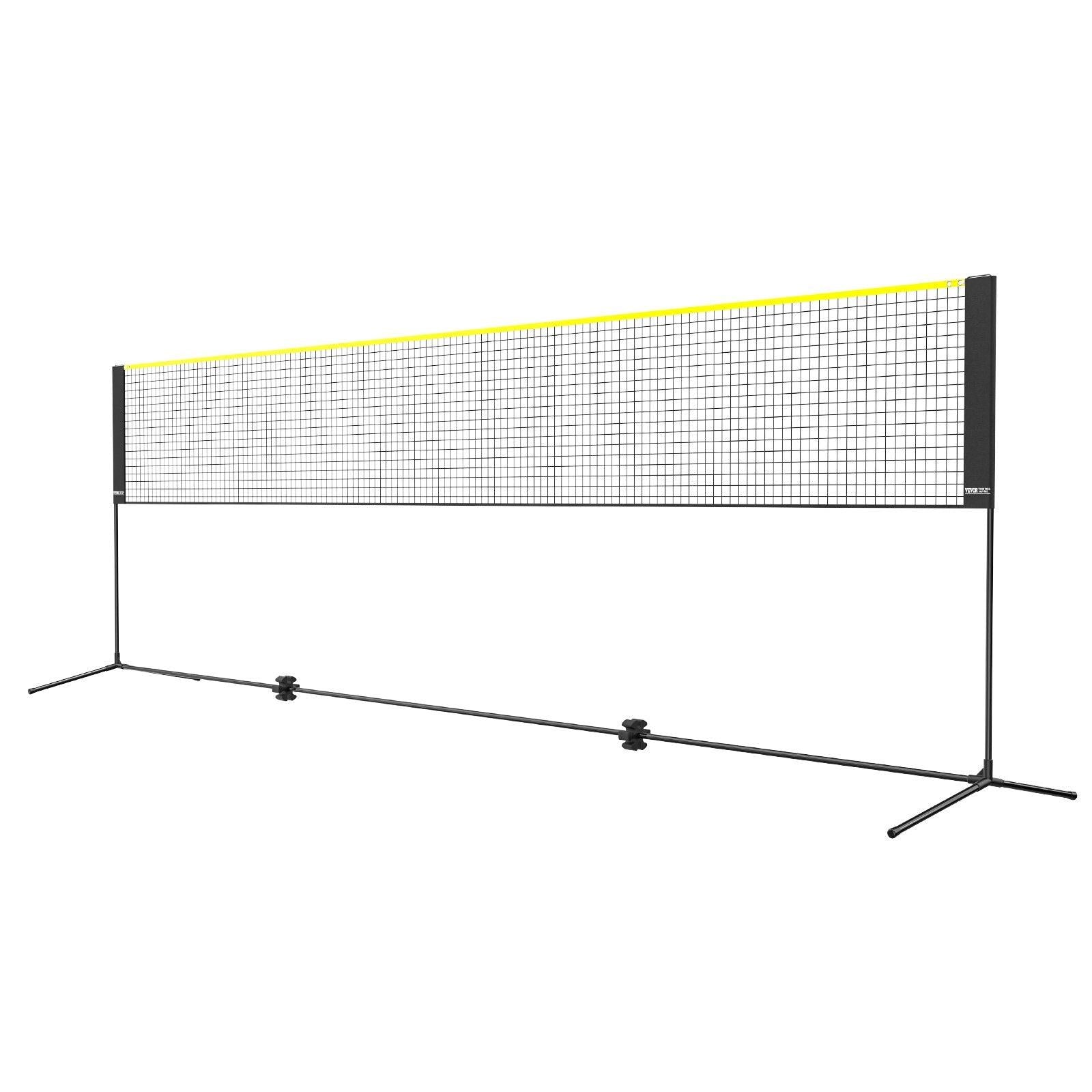 Badminton Net, Height Adjustable Volleyball Net, 17ft Wide Foldable Pickleball Net, Portable Easy Setup Tennis Net Set with Poles, Stand and Carry Bag, for Kids Backyard Game Indoor Outdoor Use.