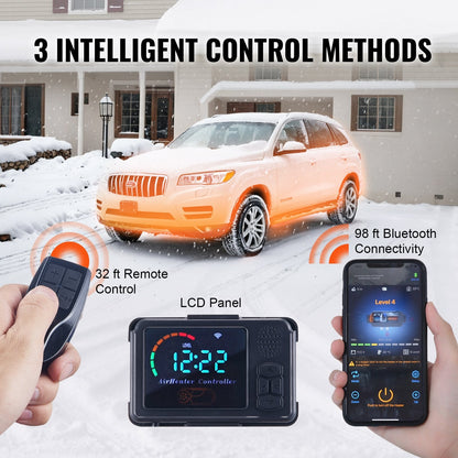 8 KW Diesel Air Heater, Bluetooth App Control All-on-one Diesel Heater with Automatic Altitude Adjustment, Remote Control and LCD, Portable Parking Heater for Home RV Trailer Camper Van Boat.