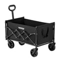 Collapsible Wagon Carts, 120L & 225LBS Folding Wagons with All-Terrain Wheels, Heavy Duty Outdoor Utility Cart with Adjustable Handle, Portable Camping Cart for Beach Grocery Garden Black.