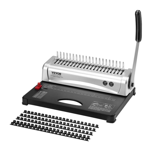 Binding Machine, Comb Binding Machine 21-Holes Binding 450 Sheets, Book Binder Machine with 100 PCS 3/8'' Comb Binding Spines, for Letter Size, A4, A5.