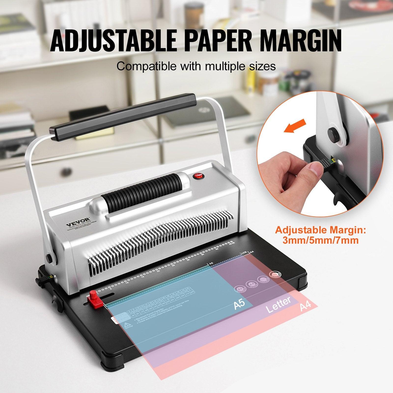 Coil Spiral Binding Machine, Manual Book Maker with Electric Binding, 46-Holes Binding 500 Sheets Punch Binder, with 100pcs 5/16'' Coil Binding Spines, for Letter Size, A4, A5.