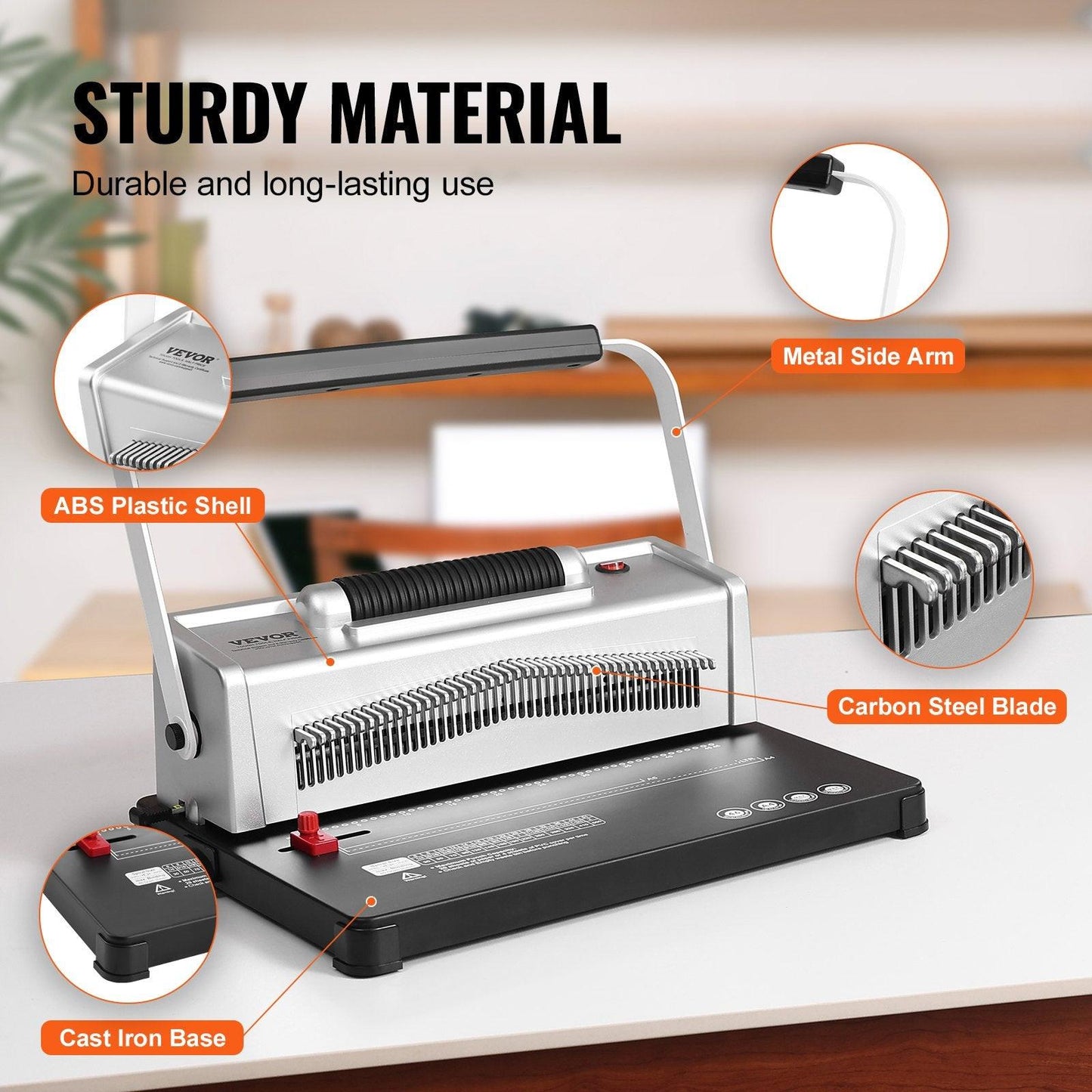 Coil Spiral Binding Machine, Manual Book Maker with Electric Binding, 46-Holes Binding 500 Sheets Punch Binder, with 100pcs 5/16'' Coil Binding Spines, for Letter Size, A4, A5.
