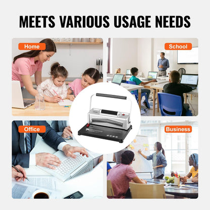 Coil Spiral Binding Machine, Manual Book Maker with Electric Binding, 46-Holes Binding 500 Sheets Punch Binder, with 100pcs 5/16'' Coil Binding Spines, for Letter Size, A4, A5.