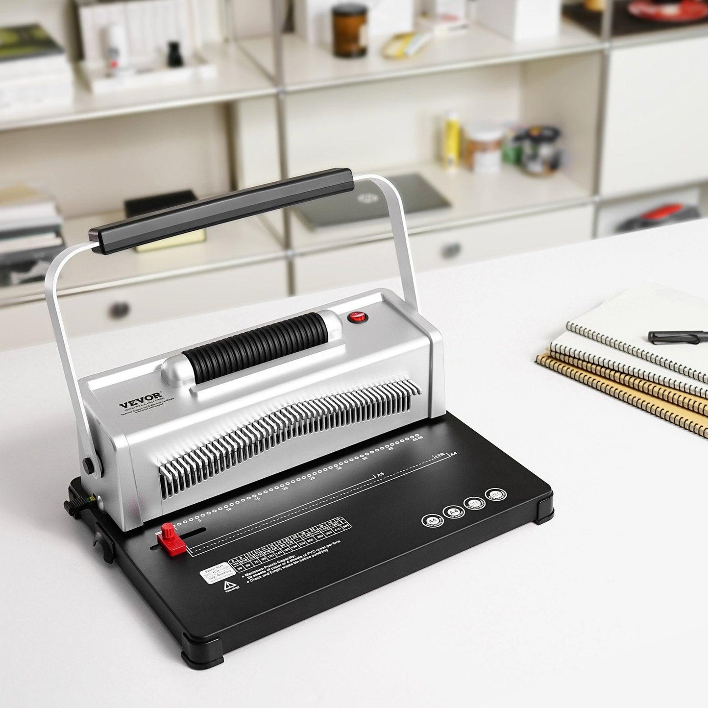 Coil Spiral Binding Machine, Manual Book Maker with Electric Binding, 46-Holes Binding 500 Sheets Punch Binder, with 100pcs 5/16'' Coil Binding Spines, for Letter Size, A4, A5.