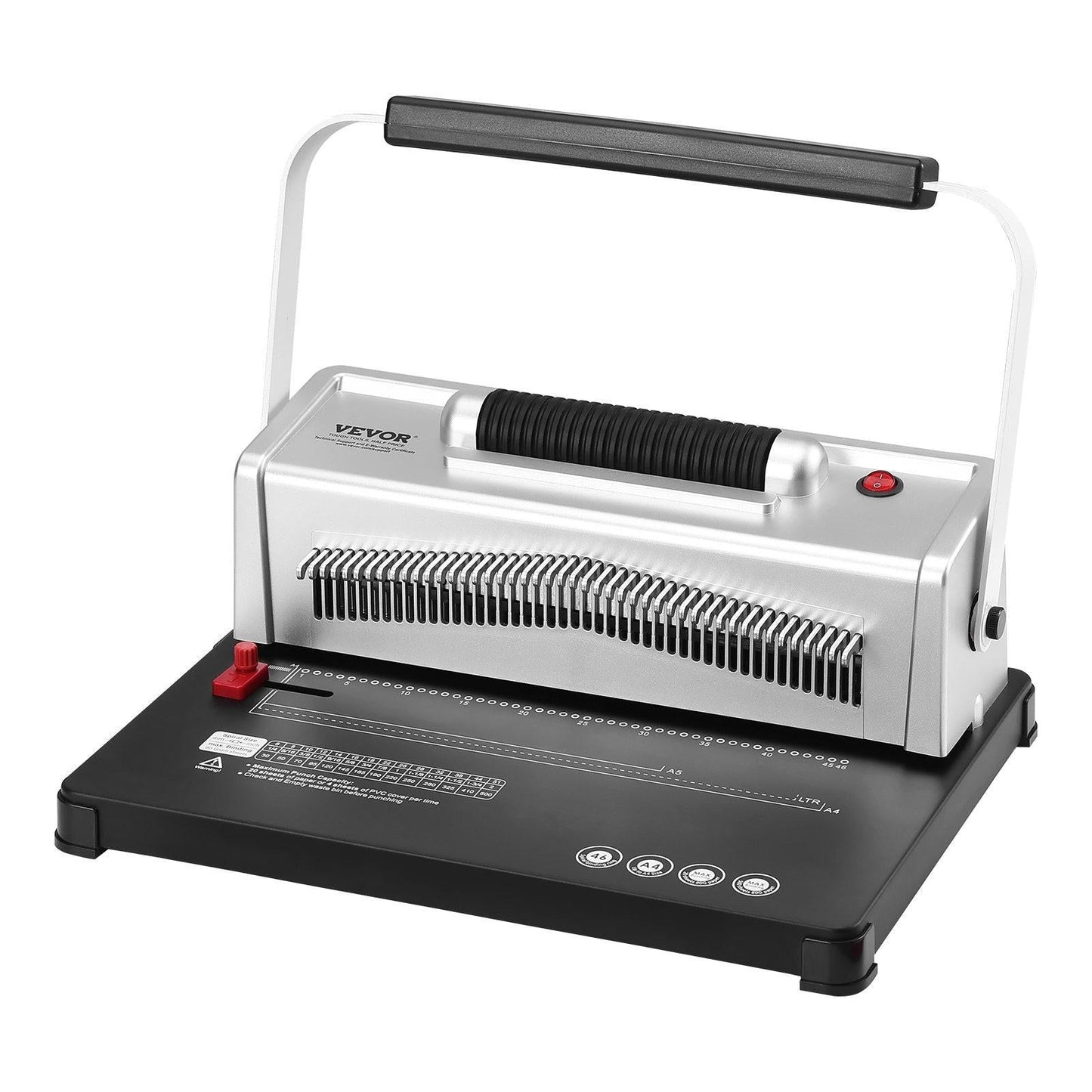 Coil Spiral Binding Machine, Manual Book Maker with Electric Binding, 46-Holes Binding 500 Sheets Punch Binder, with 100pcs 5/16'' Coil Binding Spines, for Letter Size, A4, A5.