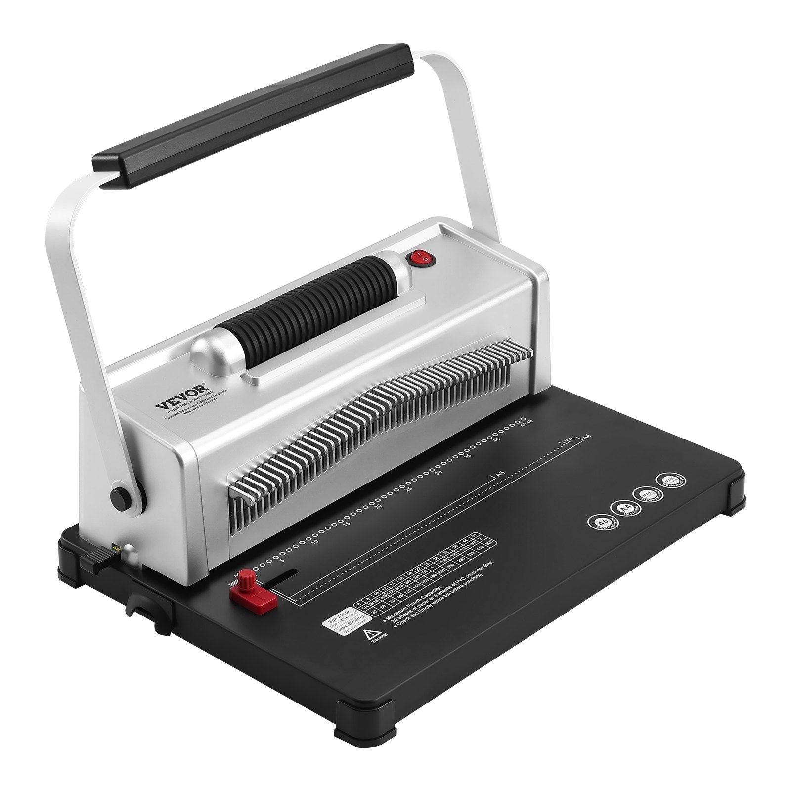 Coil Spiral Binding Machine, Manual Book Maker with Electric Binding, 46-Holes Binding 500 Sheets Punch Binder, with 100pcs 5/16'' Coil Binding Spines, for Letter Size, A4, A5.