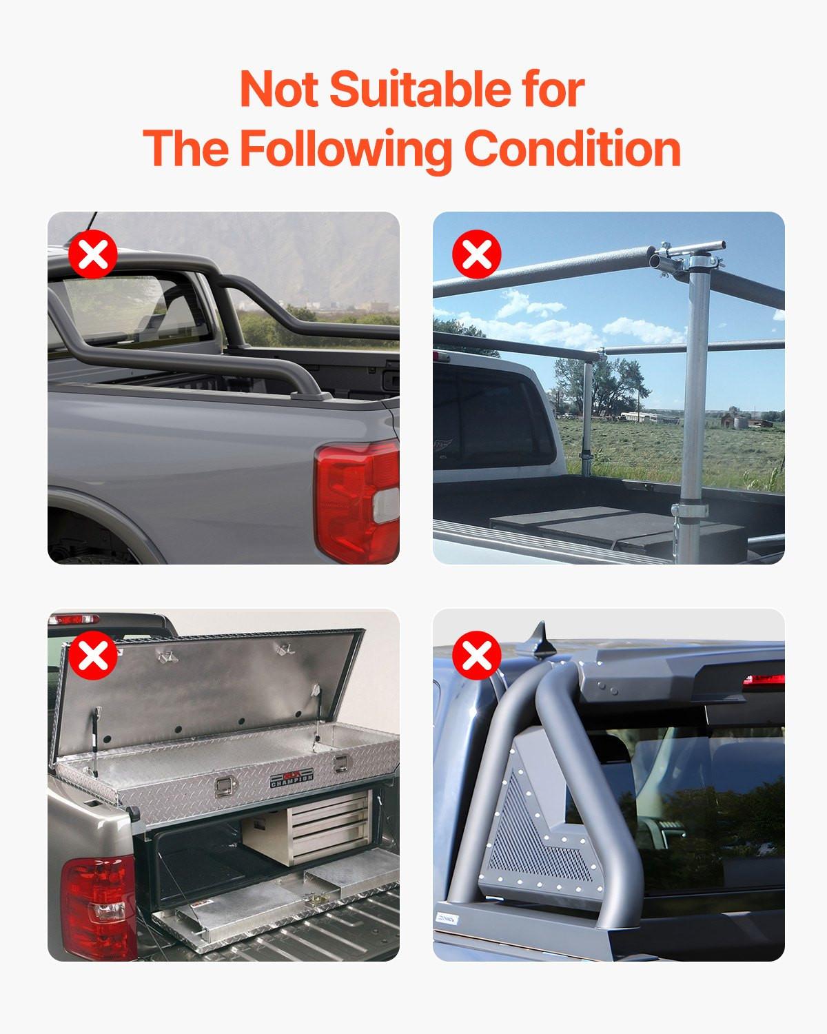 Tri-Fold Truck Bed Tonneau Cover, Compatible with 2015-2024 Ford F-150, 2004 mm Bed, Only Fit 2004 x 1656 mm Inside Bed, 181.4 kg Load Capacity with Built-in LED Light, Quick Folding, Black.