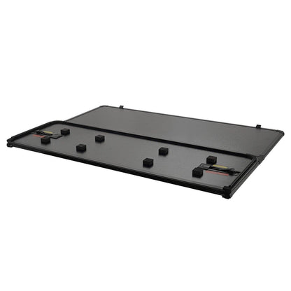 Tri-Fold Truck Bed Tonneau Cover, Compatible with 2015-2024 Ford F-150, 2004 mm Bed, Only Fit 2004 x 1656 mm Inside Bed, 181.4 kg Load Capacity with Built-in LED Light, Quick Folding, Black.