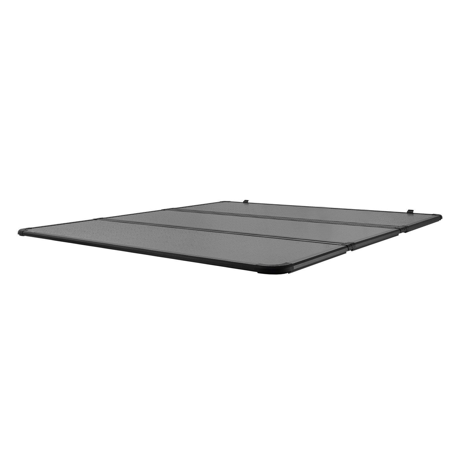 Tri-Fold Truck Bed Tonneau Cover, Compatible with 2015-2024 Ford F-150, 2004 mm Bed, Only Fit 2004 x 1656 mm Inside Bed, 181.4 kg Load Capacity with Built-in LED Light, Quick Folding, Black.