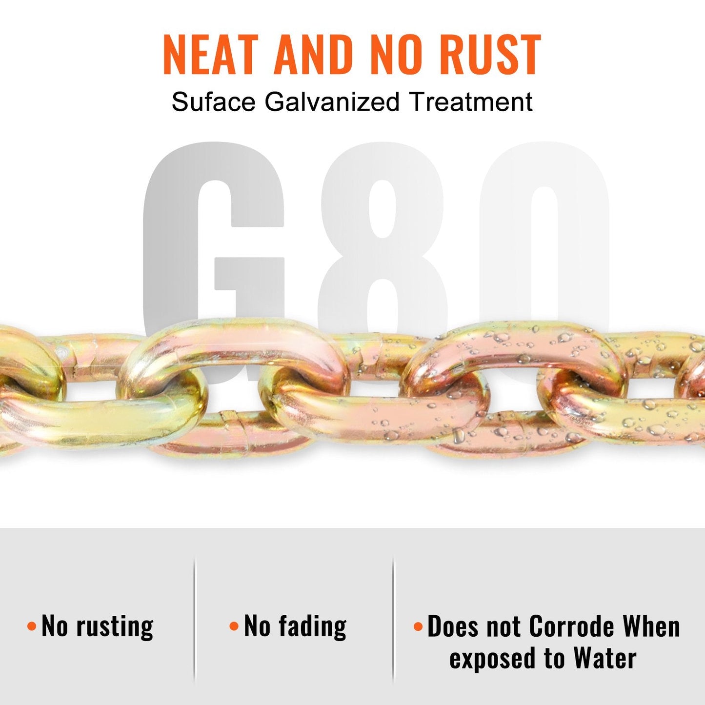 Transport Binder Chain, 220 kg Working Load Limit, 3/8'' x 20' G80 Tow Chain Tie Down with Grab Hooks, DOT Certified, Galvanized Coating Manganese Steel for Dock Factory Construction Site