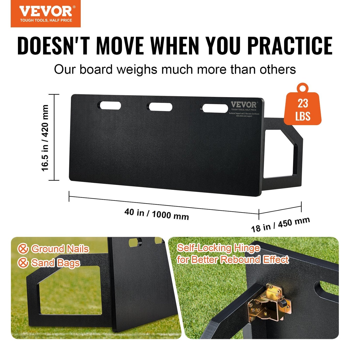 Soccer Rebounder Board, 100x40 cm Portable Soccer Wall with 2 Angles Rebound, Foldable HDPE Kickback Rebound Board, Soccer Training Equipment for Kids and Adults, Passing & Shooting Practice.