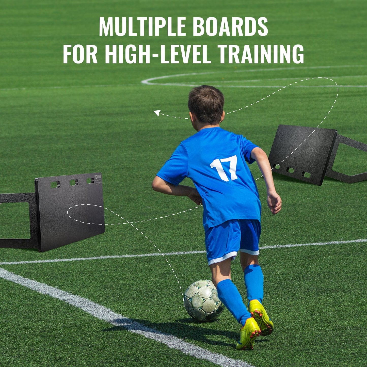 Soccer Rebounder Board, 100x40 cm Portable Soccer Wall with 2 Angles Rebound, Foldable HDPE Kickback Rebound Board, Soccer Training Equipment for Kids and Adults, Passing & Shooting Practice.