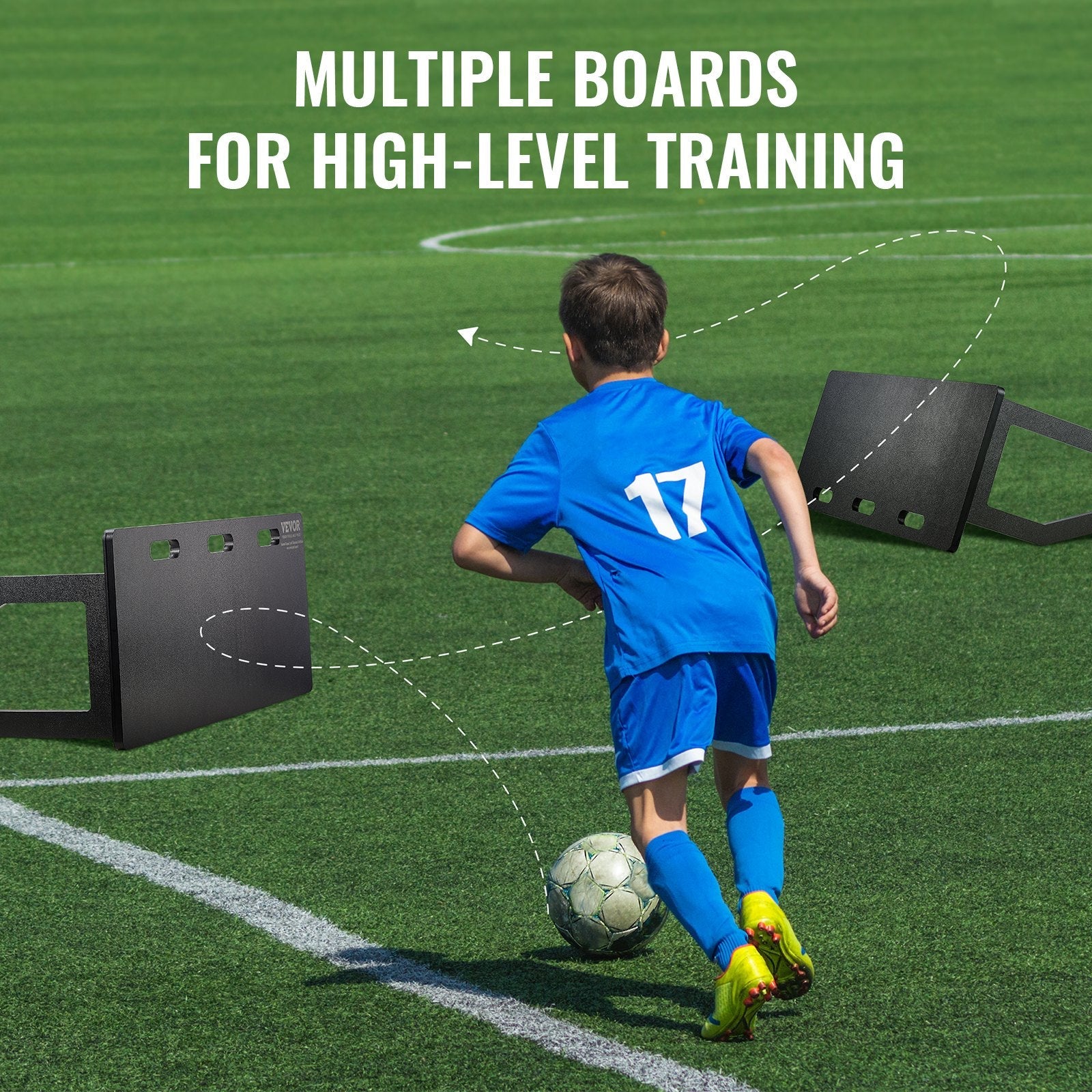 Soccer Rebounder Board, 100x40 cm Portable Soccer Wall with 2 Angles Rebound, Foldable HDPE Kickback Rebound Board, Soccer Training Equipment for Kids and Adults, Passing & Shooting Practice.