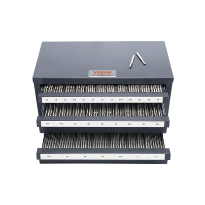 End Mill Dispenser Cabinet, Three-Drawer End Mill Organizer Cabinet for 1/8" to 1", Steel End Mill Dispenser Organizer Cabinet with Labels, 29-Compartment Stackable for End Mill Storage.