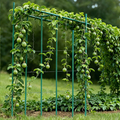 Garden Stakes, 25 Pack, 2100 mm, Plastic Coated Metal Tomato Stakes, Garden Sticks for Plants Support, with Pointed End and Non-Slip Bumps for Growing Climbing Plants, Outdoor Vegetables