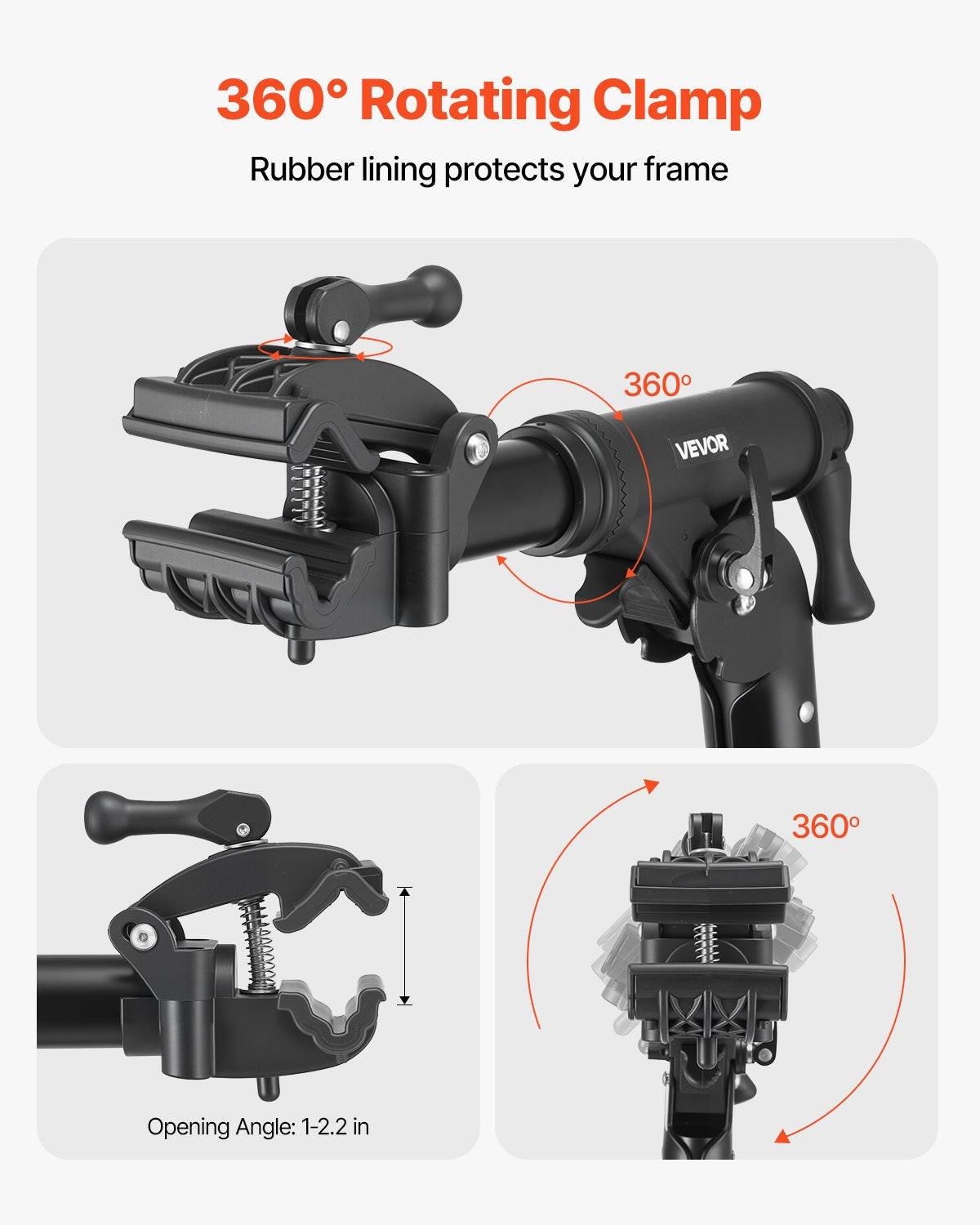 Bike Repair Stand, 38.56 kg Heavy-duty Bicycle Work Stand with 1035-1630 mm Adjustable Height & Magnetic Tool Tray, Foldable Bicycle Maintenance Rack, Shop Home Mechanics for Mountain & Road Bike.