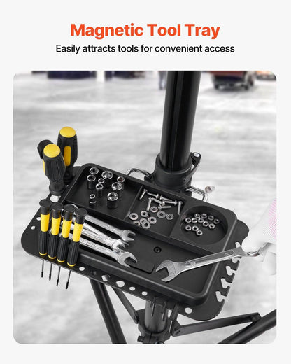 Bike Repair Stand, 38.56 kg Heavy-duty Bicycle Work Stand with 1035-1630 mm Adjustable Height & Magnetic Tool Tray, Foldable Bicycle Maintenance Rack, Shop Home Mechanics for Mountain & Road Bike.