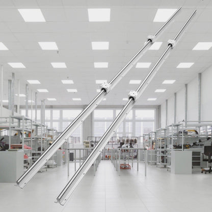 Linear Guide Rail Set, SBR20 2200mm, 2 PCS 86.6 in/2200 mm SBR20 Guide Rails and 4 PCS SBR20UU Slide Blocks, Linear Rails and Bearings Kit for Automated Machines DIY Project CNC Router Machines.