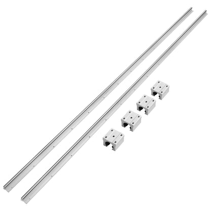 Linear Guide Rail Set, SBR20 2200mm, 2 PCS 86.6 in/2200 mm SBR20 Guide Rails and 4 PCS SBR20UU Slide Blocks, Linear Rails and Bearings Kit for Automated Machines DIY Project CNC Router Machines.