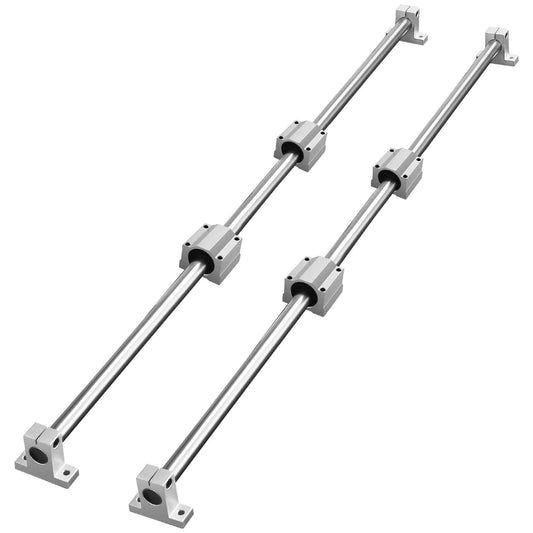 Linear Guide Rail Set, SFC20 1200mm, 2 PCS 47.2 in/1200 mm SFC20 Guide Rails 4 PCS SC20 Slide Blocks 4 PCS Rail Supports, Linear Rails and Bearings Kit for Automated Machines CNC DIY Project.