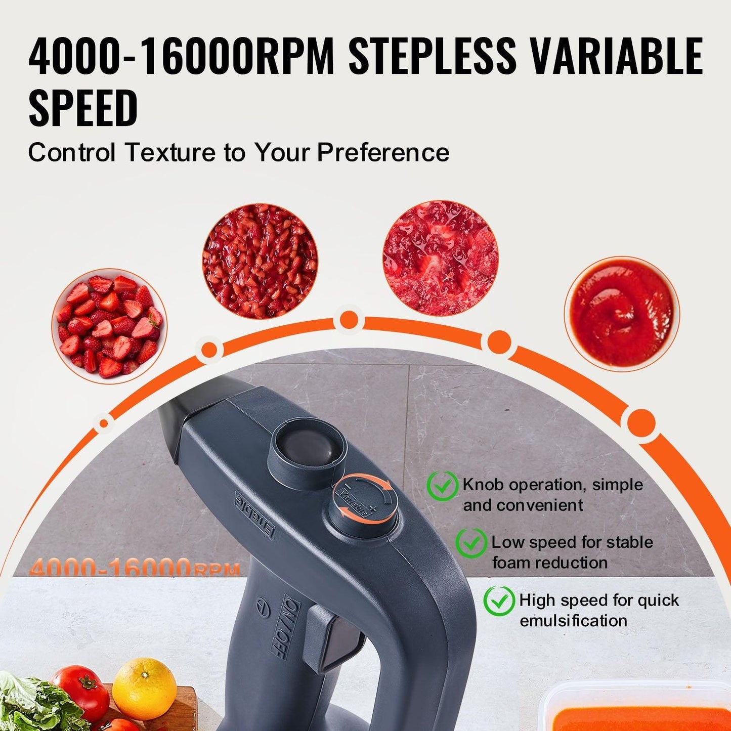 Commercial Immersion Blender, 350W Heavy Duty Hand Mixer, 12 inch Stepless Variable Speed Mixer with Stainless Steel Blade, Multi-Purpose Portable Mixer for Soup, Sauces, Mashed Potatoes, Cream.