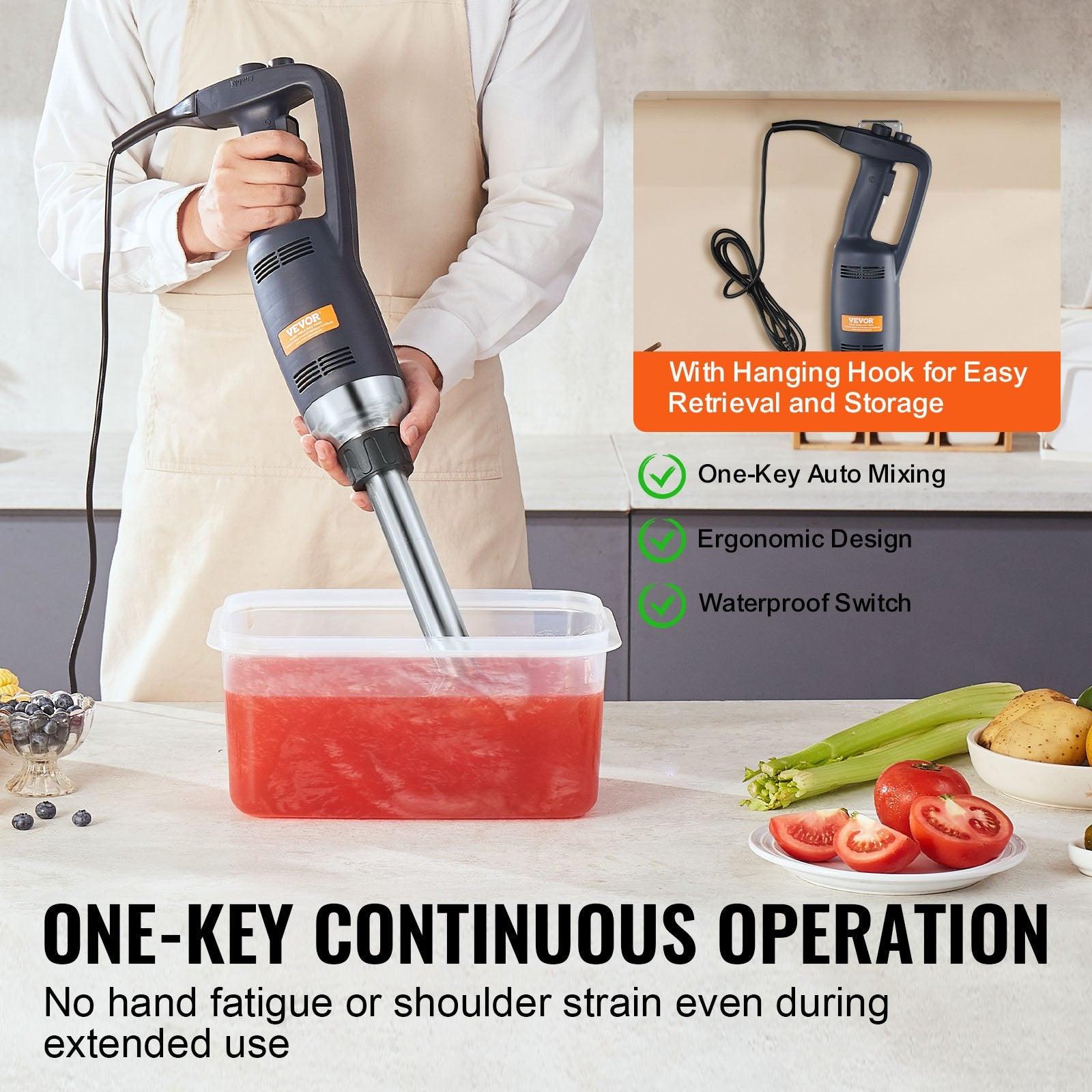 Commercial Immersion Blender, 350W Heavy Duty Hand Mixer, 12 inch Stepless Variable Speed Mixer with Stainless Steel Blade, Multi-Purpose Portable Mixer for Soup, Sauces, Mashed Potatoes, Cream.