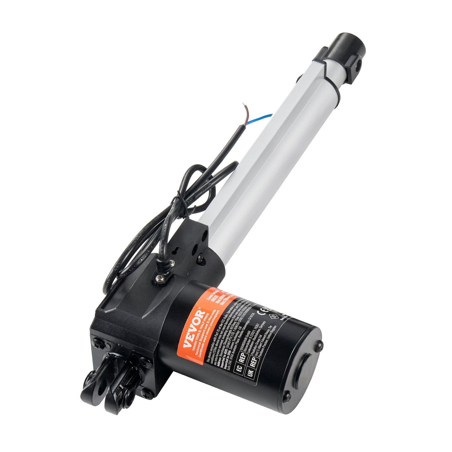 Linear Actuator 12V, 8 Inch Heavy Duty 1320lbs/6000N Linear Actuator, 0.19"/s Linear Motion Actuator with Mounting Bracket & IP44 Protection for Electric Door Industrial Machinery Vessels Cargo