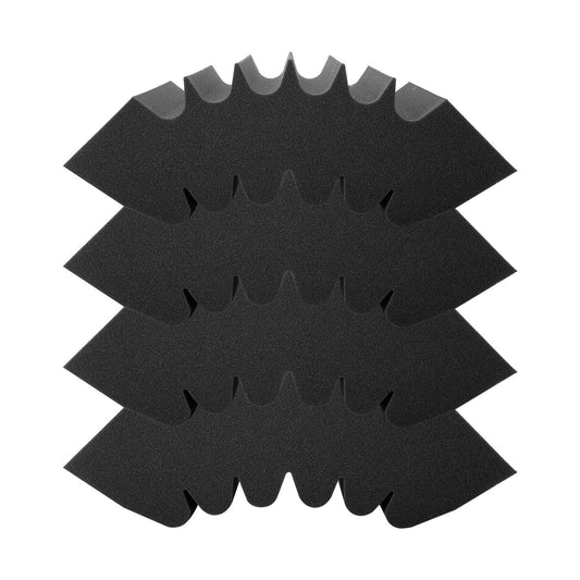 Acoustic Foam Panels 4 Pack 16.5 x 6.3 x 12 in Adhesive for Wall Ceiling.