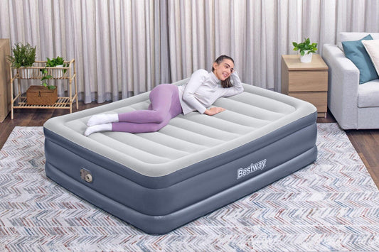 Bestway 2.03m x 1.52m x 51cm Tritech Air Inflatable Mattress Queen Built-in AC Pump.