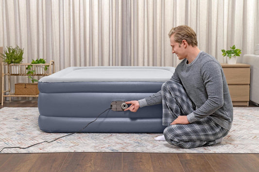 Bestway 2.03m x 1.52m x 51cm Tritech Air Inflatable Mattress Queen Built-in AC Pump.