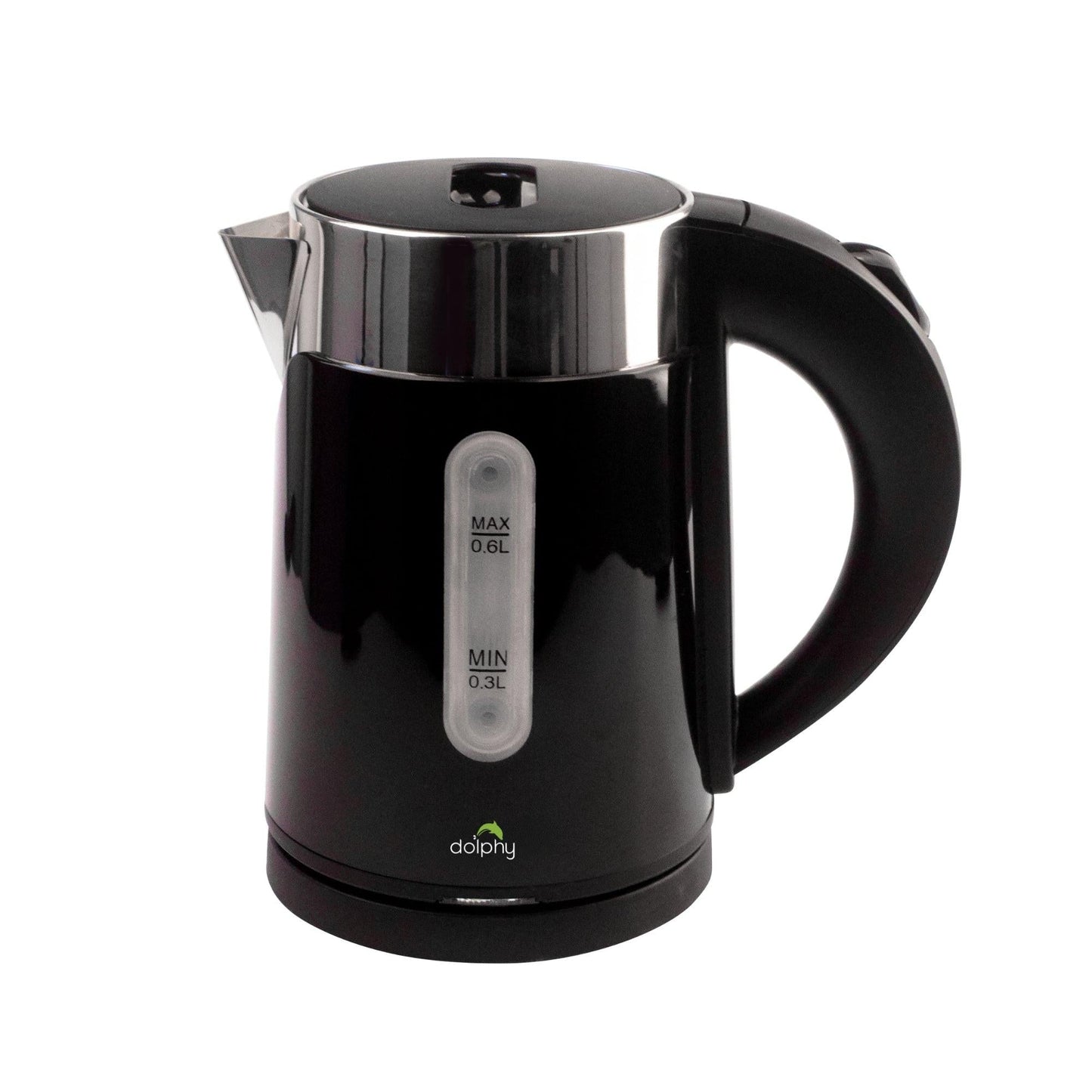 0.6L Stainless Steel Electric Kettle Black.