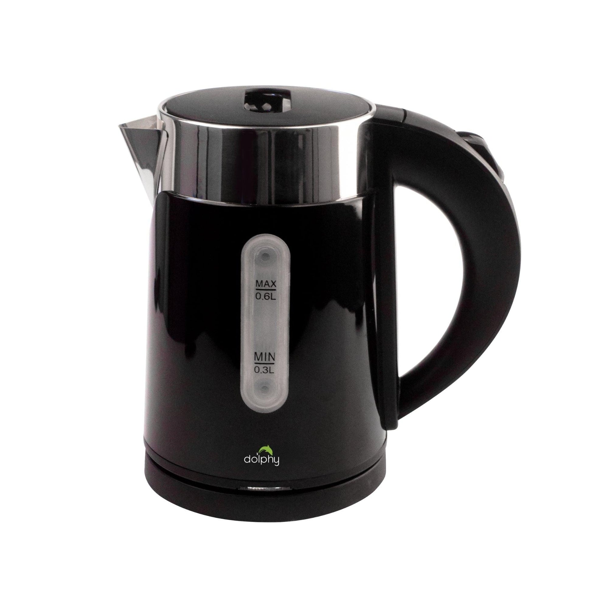 0.6L Stainless Steel Electric Kettle Black.