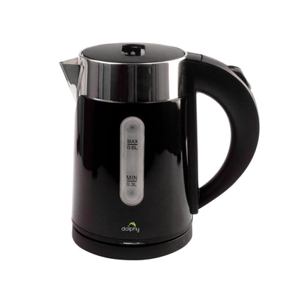 0.6L Stainless Steel Electric Kettle Black.