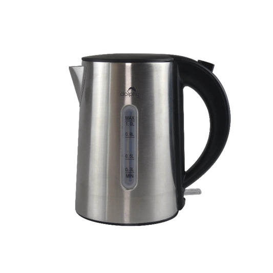 1.0L Brushed Silver Stainless Steel Kettle.