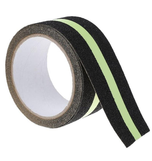 Anti Skid Tape - Black With Glow in Dark Stripe.