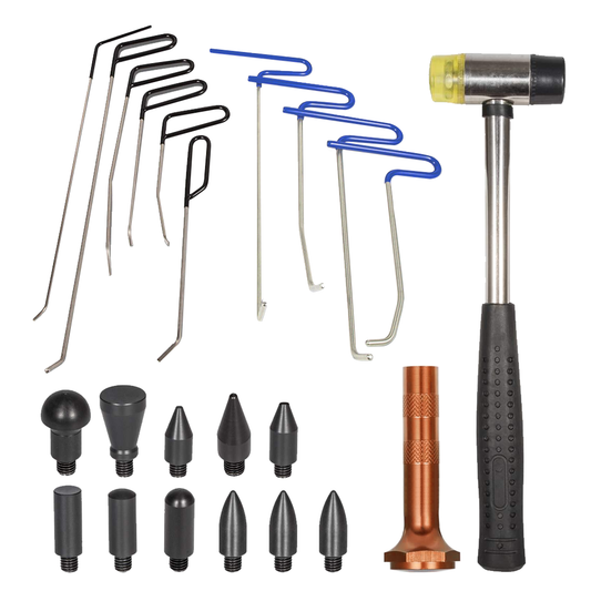 23pcs PDR Tools Push Rods Spring Stainless Steel Dent Repair Kit Dent Removal Rods Set for Car Minor Dents Remover Puller Hail Damage Door Dings.